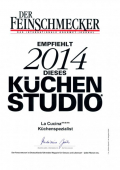 Das La Cucina Küchenstudio freut sich über die Empfehlung des Feinschmeckers.